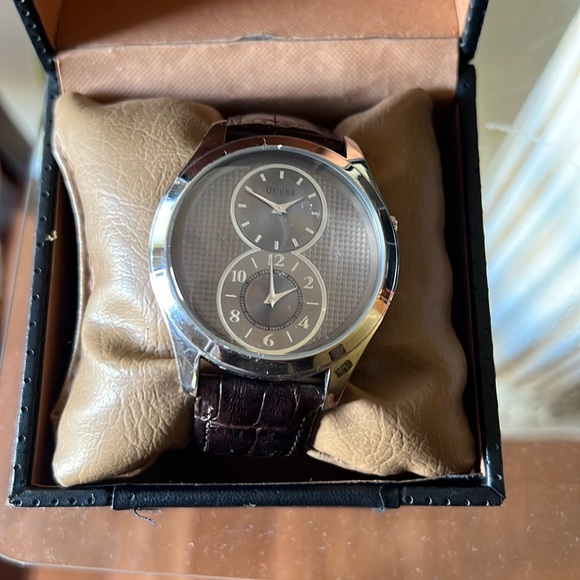 Guess Other - Guess Men’s Watch with Croc embossed leather band